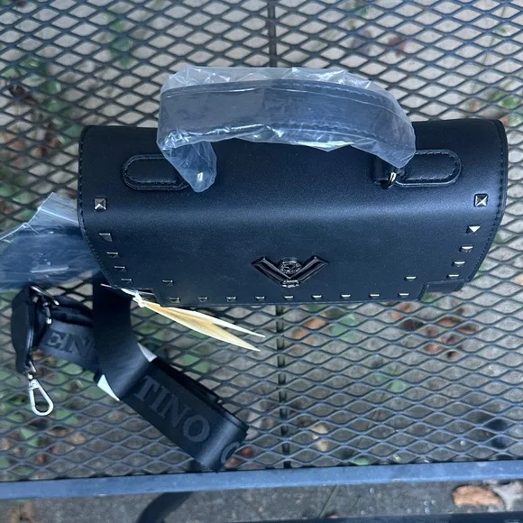 Valentino Orlandi Black Studded Crossbody Bag with Additional Wallet - Picture 2 of 16